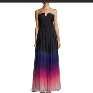 Women’s Halston Heritage ombré chiffon strapless gown  size 4